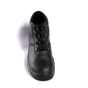 Embossed Cow Leather PU Injection Safety Shoes for Construction Site Workers'