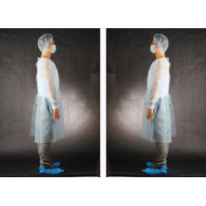 White Color Impervious Disposable Gowns Polypropylene Material With Elastic Cuff