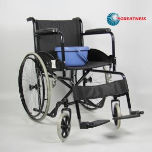 China Simple Structure Standard Folding Steel Wheelchair For Home on sale