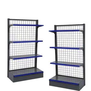 Customizable Mesh Back Gondola Shelving Commercial Grid Display Shelves