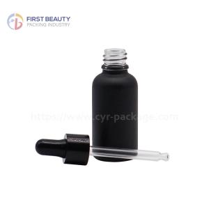 Empty Essential Oil Dropper Glass Bottles Matte Black 5ml - 100ml