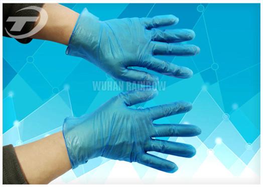 Quality Disposable Vinyl Exam Gloves White Blue Light Powder Free Exam CE Certifiacted for sale