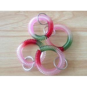 Gradient transparent color wrist lanyard coil key chain spring string coil key