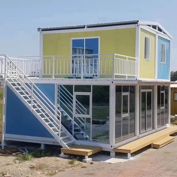 Steel Door Mobile House Modular Home Prefab Container With Glass Curtain Wall
