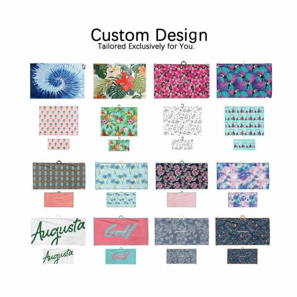 Eco Friendly Sublimation Microfibre Rpet Polyester Waffle Golf Towel