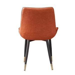 Modern Design Elegant Upholstery Dining Chairs with Metal Legs and PU Leather
