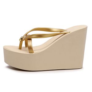 Customized Women Wedge Flip Flops Summer Pool Sandals Water Friendly