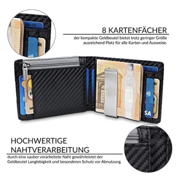 Minibook Rfid Clip Carbon Fiber Wallet Clip Card Holder for Organizing Business Cards