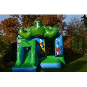 Wholesale Kids Inflatable Green Super Heroes Castle Jumping House With Slide from china suppliers