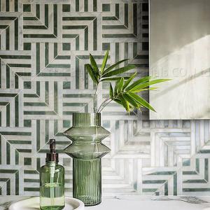 Stone Mosaic Marble Non Slip Floor Tile For Dining Room Kitchen Washroom