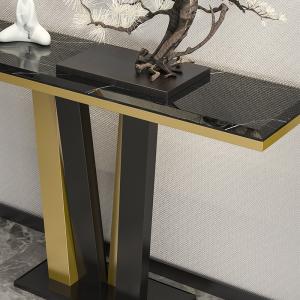 Ss Black Marble Top Console Table Satin Finish Marble Console With Drawers
