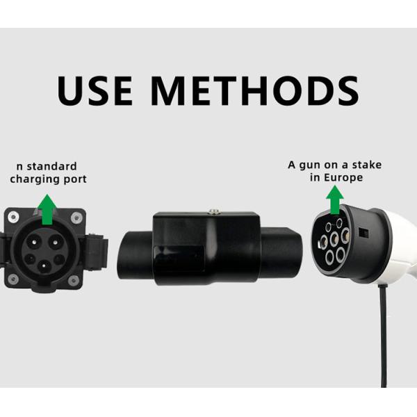 e-mingze Type2 to Type1 EV Charging Adaptor Secure Your Charging with Antiflaming Fireproof Rubber Hose