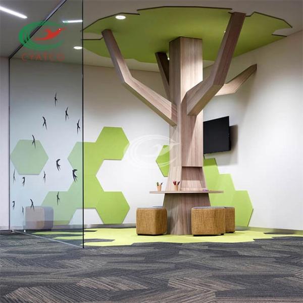 Practical Harmless Hexagon Soundproof Panels , Mildewproof Acoustic Hexagon Tiles