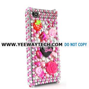 Cute Diamond Rhinestone Bling Hard Case for iPhone 4 / 4S (Pink)
