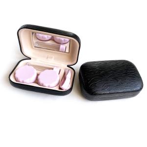 Special PU leather lens case portable travel contact lens case