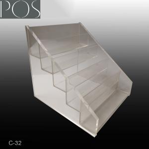 Acrylic counter top display with hooks for hanging on the table