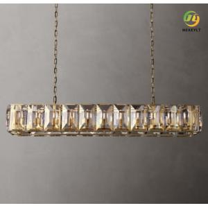 China K9 E12 Crystal Pendant Chandelier Wrought Iron Retro Rectangle on sale