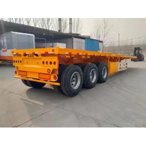 Wholesale CIMC 2.00&quot; King Pin 3mm Anti Slip Floor Plate With 12R22.5 Tire Specs 12 Set Twist Lock Flatbed Semi Trailer from china suppliers