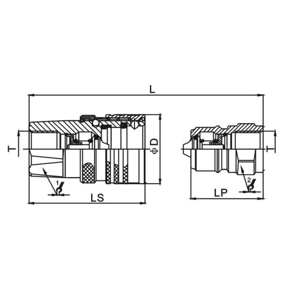 Steel Hydraulic Quick Connect Couplings , TEMA TH Type Quick Disconnect Hydraulic