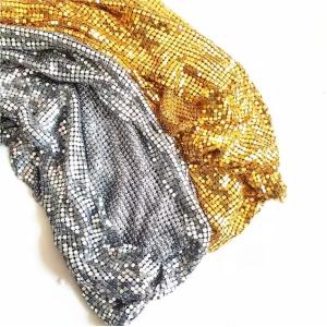 Wholesale Chainmail Mesh Metallic Mesh Fabric , Polished Metallic Woven Fabric from china suppliers