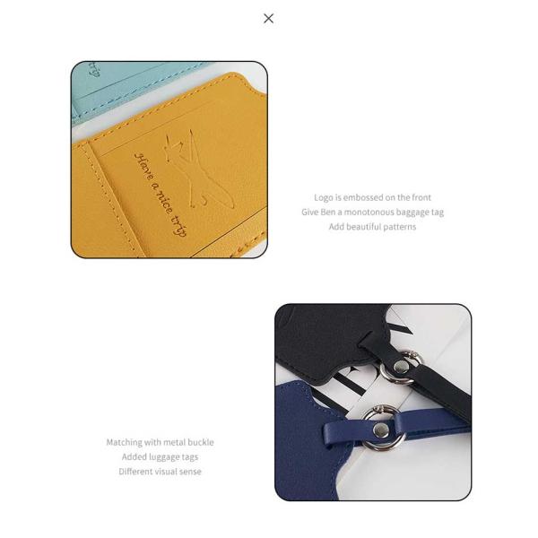 Luggage Tag And Passport Holder Set Customized Real Pu Leather Travel Name Id Address Tag