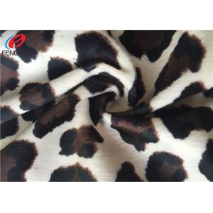 Leopard Print Plush Velboa Polyester Velvet Fabric Upholstery Brushed On One