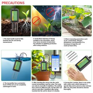 Smart 8-in-1 Soil NPK EC PH Temperature Moisture Sensor USB Multi-Parameter