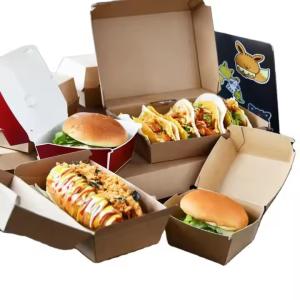 Fast Food Takeaway Customized Biodegradable Burger Paper Packaging Boxes