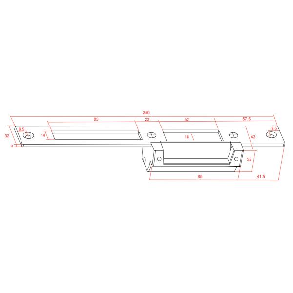SL250KS Surface Mount Electric Strike Lock Mechanical For Door Access Control System