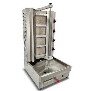 2/3/4 Burners Gas Type LPG/NG Rotating Shawarma Grill for High Productivity