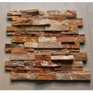 Wholesale Natural Polished Wooden Vein Ledge Stone Wall Cladding 15mm Thickness from china suppliers