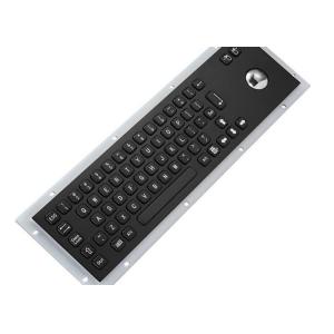 Holes Mount Wireless Backlit Keyboard , Optical Trackball Black Metal Keyboard