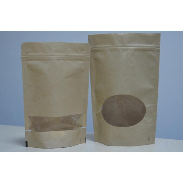Quality Eco-friendly Customized Paper Bags With Resealable Zipper And Window for sale