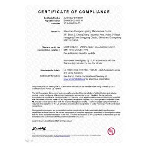 shenzhen Zhongxin Lighting Technology Co., Ltd. Certifications