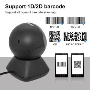 Omni Directional Hands Free QR Scanner USB Wired 1D&2D Bar Code Reader