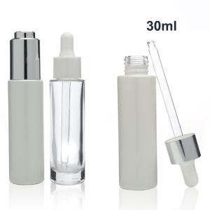 30ml Clear Slim Straight Glass Serum Dropper Bottle For Skin Care Essential Oils