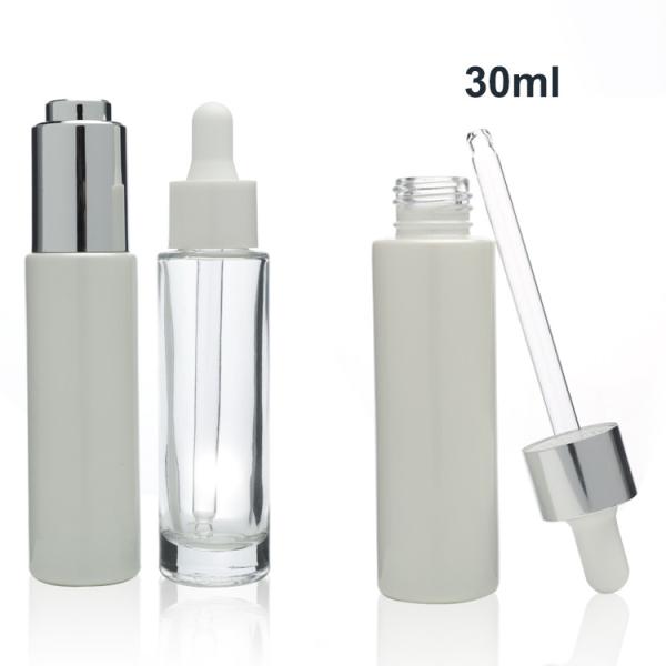 30ml Clear Slim Straight Glass Serum Dropper Bottle For Skin Care Essential Oils