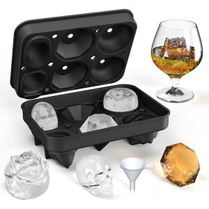 Unique Skull Shape Making Clear Whiskey Single Ice Maker Custom Design Silicone
