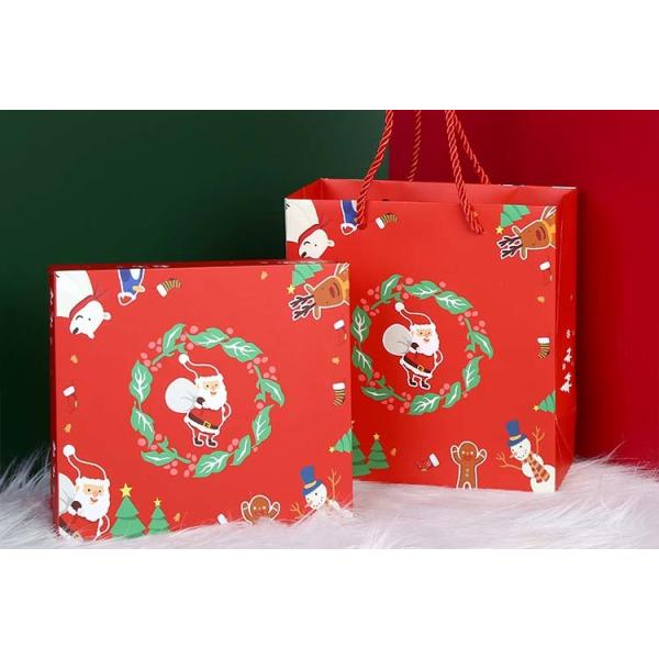 Santa Claus Christmas Gift Box custom packaging box New Year Party Candy Chocolate Packaging Bag Red Kids DIY Favors Box