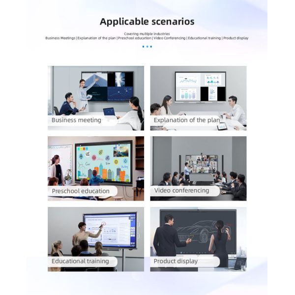 86" Interactive Smart Board Touch Screen Flat Panel Display Android 14