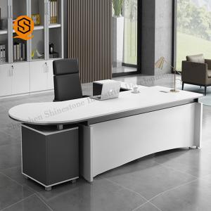 Artificial Stone Office Boss Table No Bubbles With Seamless Joint