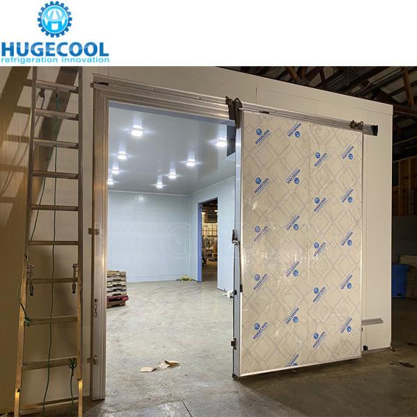 2m*3m PU Panel Auto Sliding Door with PVC Curtain Assembled Structure Slidingdoo