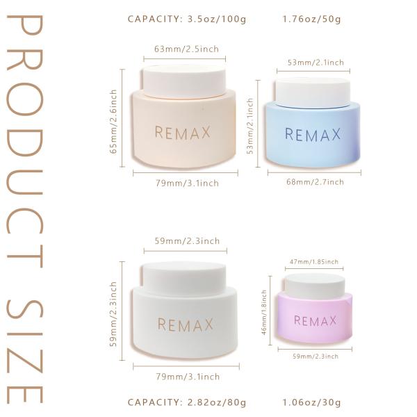REMAX Wholesale Empty 50g 80g 100g Rainbow-colored Screw-top Cream jar With Liner Made In China