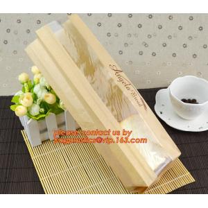 OEM High Quality Enviromental Clear Window Bread Toast Paper Bags, Brown Kraft