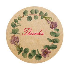 Brown Kraft Paper Sticker Label Self Adhesive Circle Round Product Label