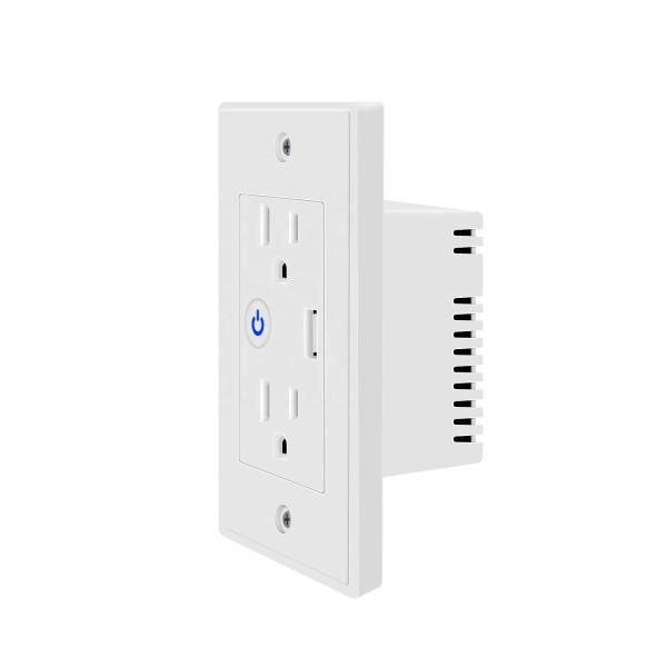 Quality Glomarket Smart WiFi  Wall Socket with USB 2 plug outlets Remote Control Smart Life/Tuya APP Remote Timer Setting for sale