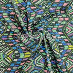 Soft Comfortable Double Knit Fabric With Recycled Poly And Metallic For Summer