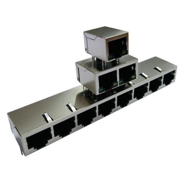 Quality Molex Modular jack Top / Side Eentry Low Profile Modjack Ganged Stacked Jack for sale