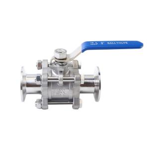 Thread Connection DN15-DN100 Stainless Steel 3PC Clamp Ball Valve for Food