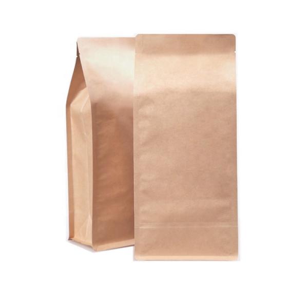 Flat bottom Kraft paper zipper Plastic Doypack for food packing